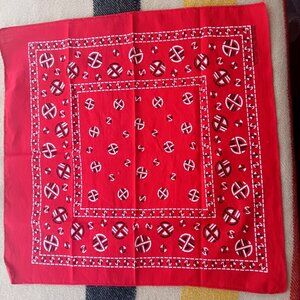 Vintage Red Bandana Hanky Guaranteed Fast Color RN 14193 17x18" Geometric Print